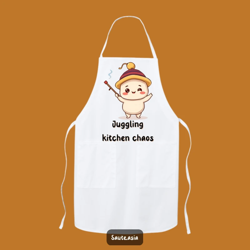 Funny Dim Sum Apron: Juggling Dumpling Kitchen Style, Cute Foodie Gift