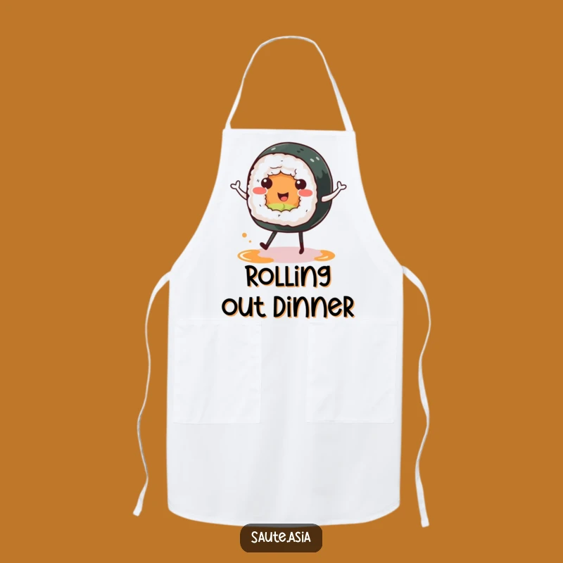 Funny Sushi Roll Apron: Happy Dance Kitchen Style, Cute Foodie Gift