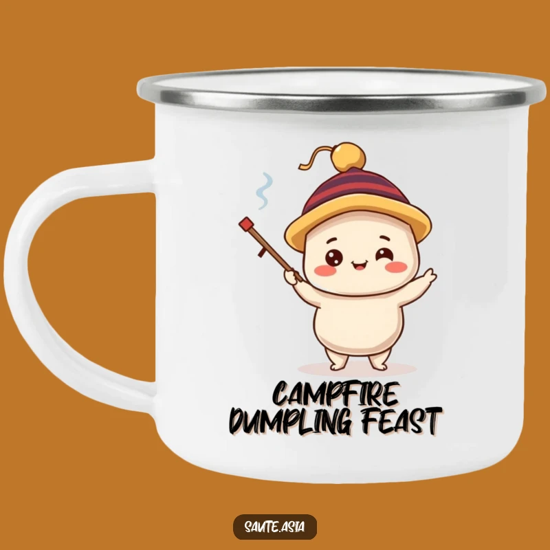 Funny Dim Sum Camping Mug: Juggling Dumpling, Foodie Adventure Brew Gift