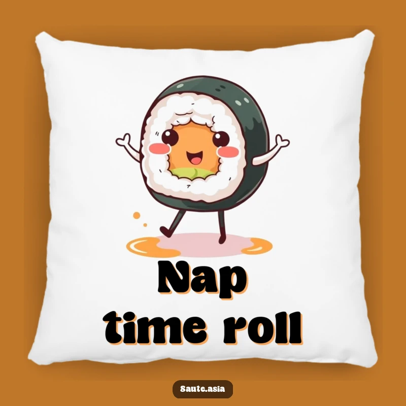 Funny Sushi Roll Pillow: Happy Dance Accent, Cute Foodie Comfort Gift