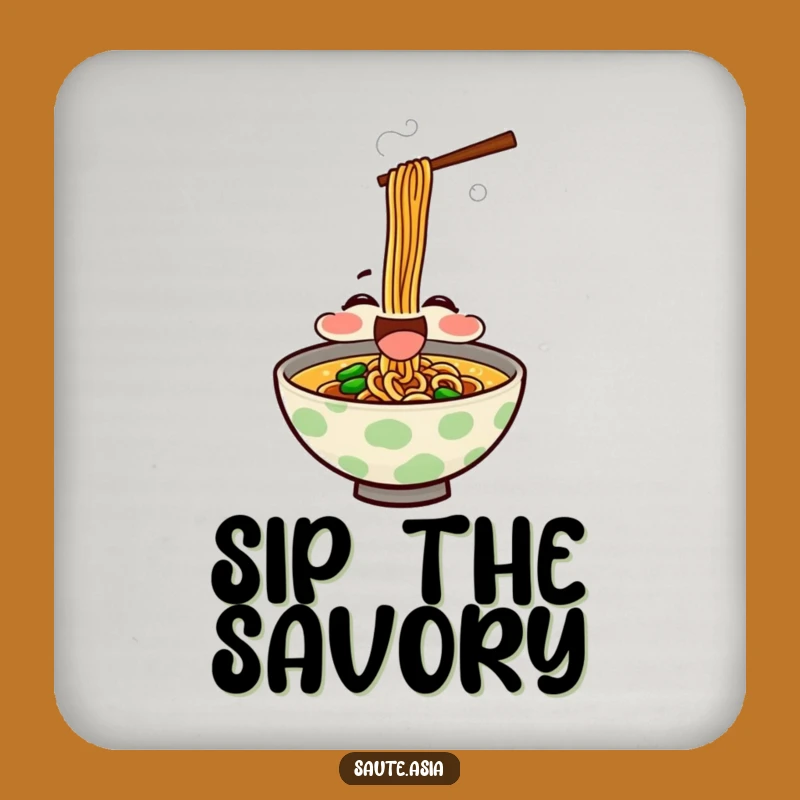 Funny Ramen Coasters - Delighted Noodle Drink Gift