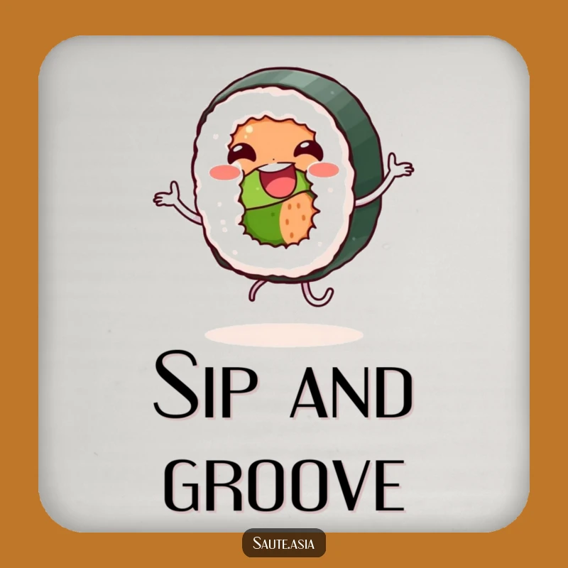 Funny Sushi Dance Coasters - Jovial Foodie Drink Gift