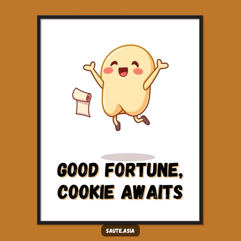 Leaping Fortune Cookie Free Printable Wall Art - Joyful Downloadable Decor