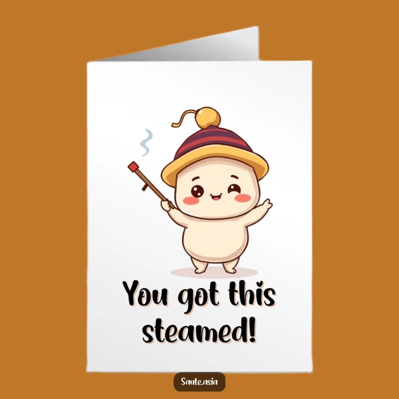 Free Printable Dumpling Congrats Card: Juggling Achievements for Big Wins