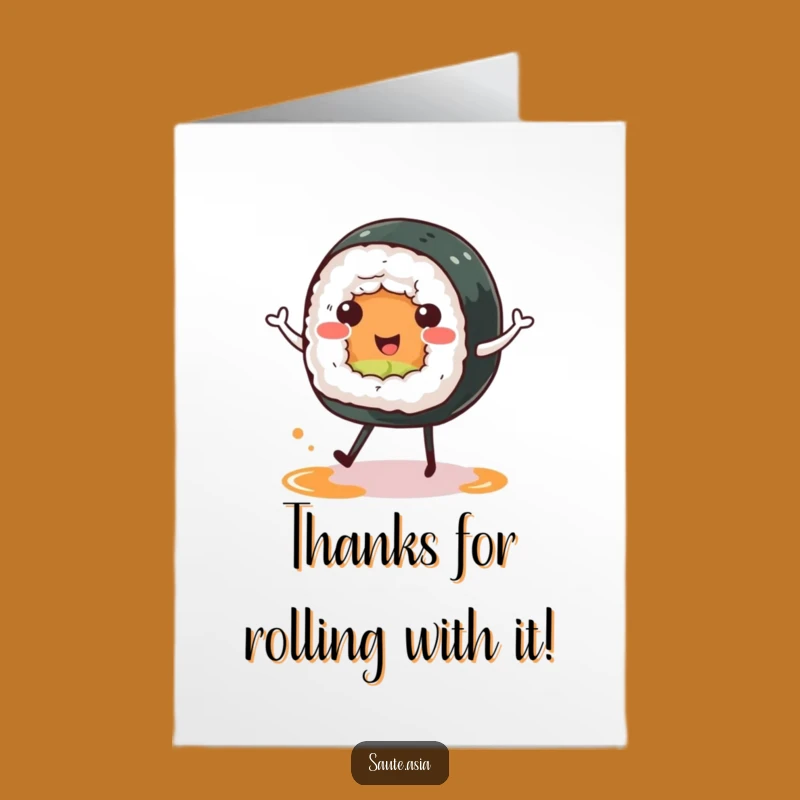 Free Printable Sushi Thank You Card: Soy Much Gratitude from a Dancing Roll