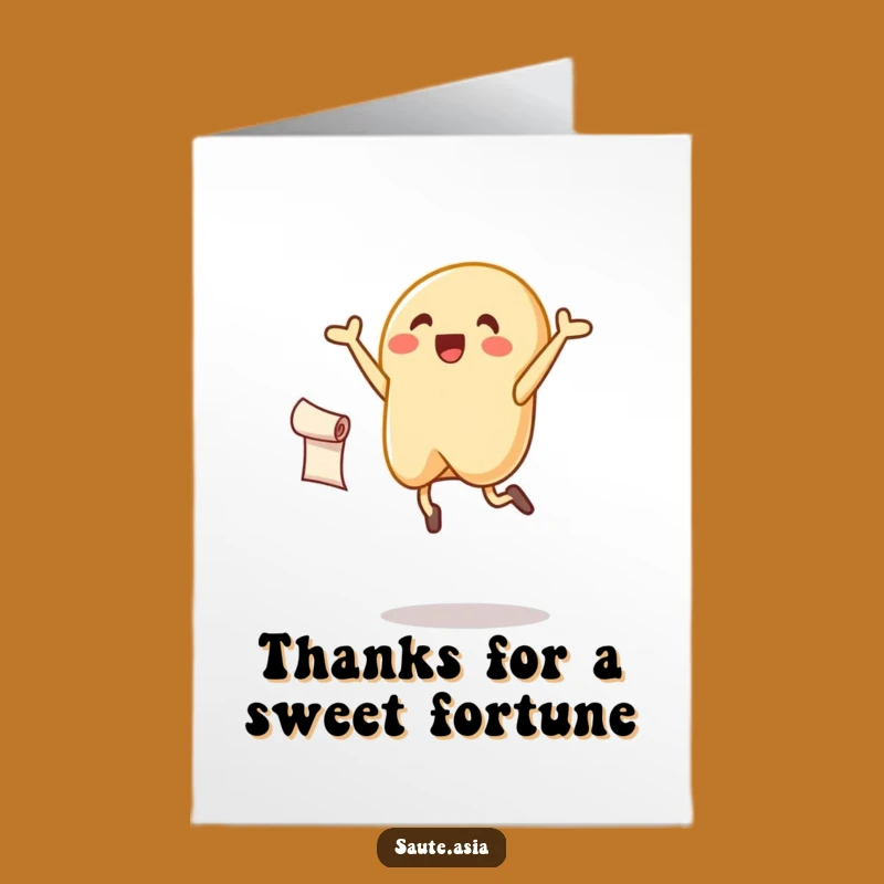 Happy Fortune Cookie Free Printable Thank You Card - Downloadable Gratitude Gift