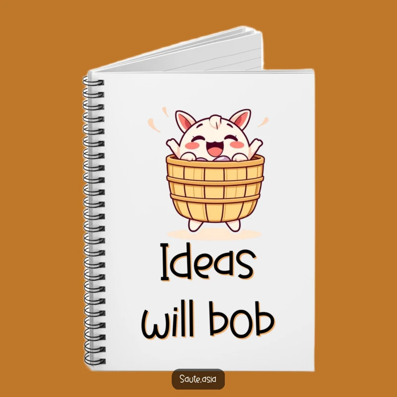 Funny Dim Sum Basket Notebook: Cheerful Bobbing Character Journal for Ideas