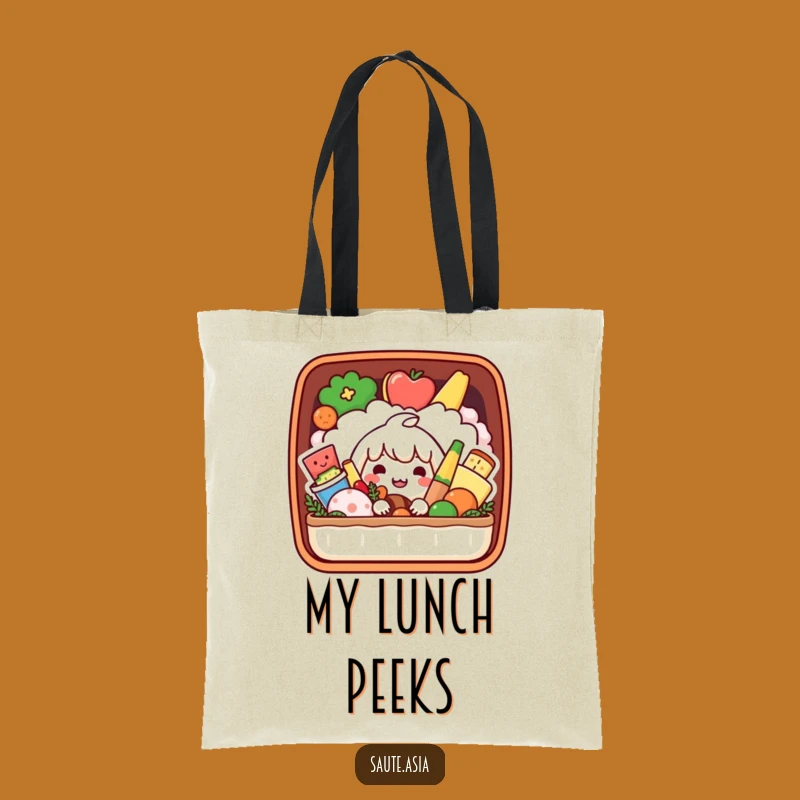 Funny Bento Box Tote Bag: Playful Foodie Character Carry-All for Lunches